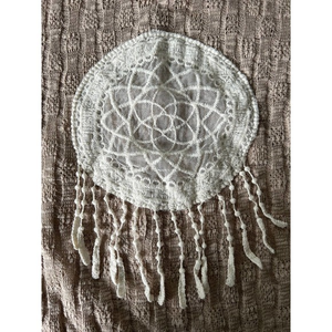Crave Fame Size Medium Dream Catcher‎ Knit Long Sleeve Top Tan Cream